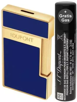 Produktbild: S.T. Dupont Slimmy Feuerzeug blau gold 028225