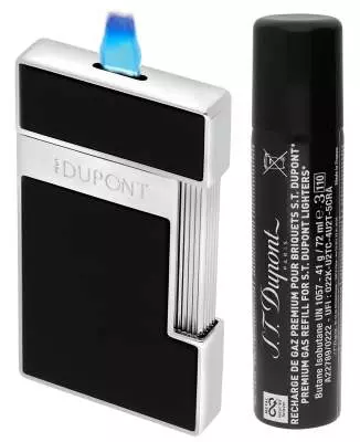 Produktbild: S.T. Dupont Slimmy Feuerzeug schwarz chrom + Gas
