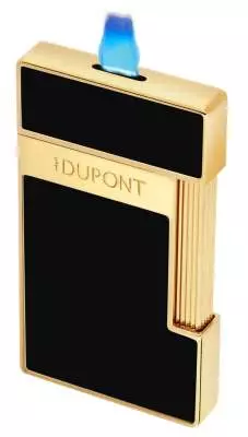 Produktbild: S.T. Dupont Slimmy Feuerzeug schwarz gold Flamme