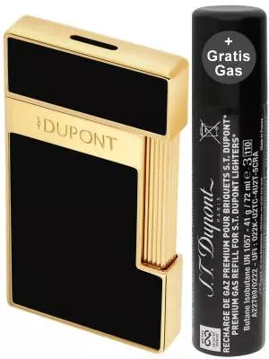 Produktbild: S.T. Dupont Slimmy Feuerzeug schwarz gold 08222
