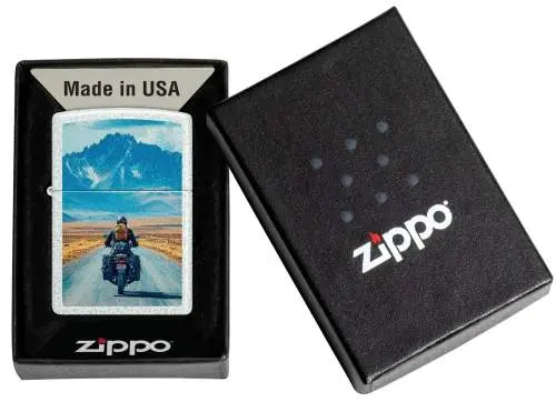 Produktbild: Zippo 60007685 Motorcycle Glacier – Motorradreise und Freiheit Verpackung