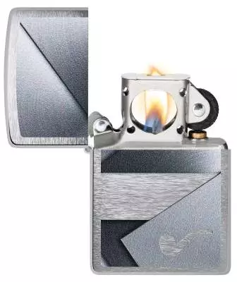 Produktbild: Zippo 60007811 Sheet Metal Chrom Metallic Pfeifenfeuerzeug offen