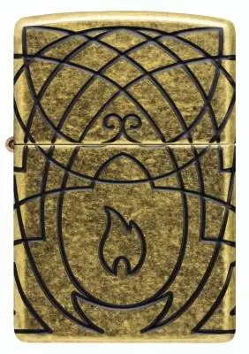 Produktbild: Zippo 60007909 Keltische Flamme Armor Antique Brass MultiCut Frontansicht