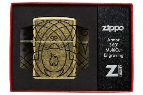 Produktbild: Zippo 60007909 Keltische Flamme Armor Antique Brass MultiCut Geschenkverpackung