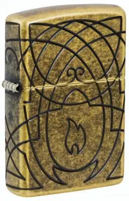 Produktbild: Zippo 60007909 Keltische Flamme Armor Antique Brass mit keltischem Knotenmotiv und tief strukturierter MultiCut-Gravur