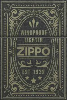 Produktbild: Zippo 60007935 Antique Label Black Crackle Laser Engrave Frontausschnitt