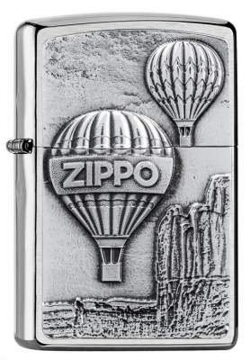 Produktbild: Zippo Aerotstat Ballon Chrom gebürstet Emblem Feuerzeug Front