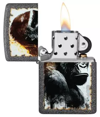Produktbild: Zippo Angry Gorilla Iron Stone Feuerzeug Flamme
