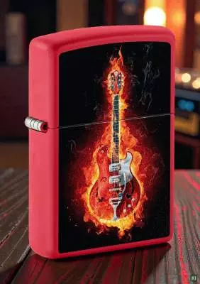 Produktbild: Zippo Burning Guitar Flammende Gitarre Feuerzeug Szene