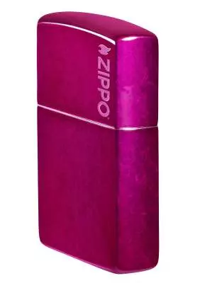 Produktbild: Zippo Candy Raspberry Himbeerrot mit Logo Feuerzeug seitlich
