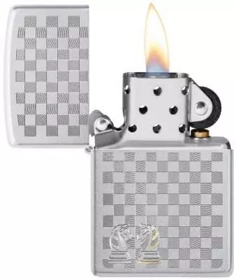 Produktbild: Zippo Chess Chrom satin Feuerzeug offen