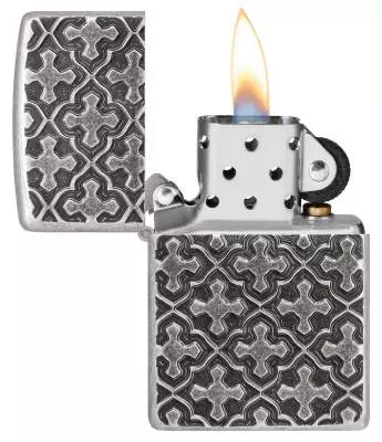 Produktbild: Zippo Kreuzmuster Armor Case offen