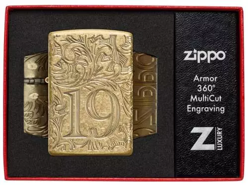 Produktbild: Zippo Flame Armor Case schwarz matt Feuerzeug Verpackung