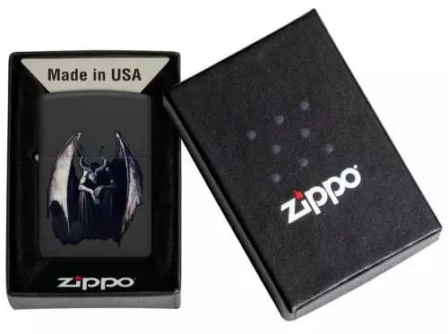 Produktbild: Zippo Demon Monster schwarz matt Feuerzeug Verpackung