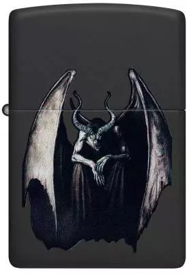 Produktbild: Zippo Demon Monster schwarz matt Feuerzeug vorne