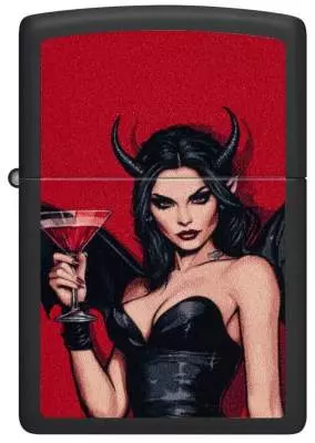 Produktbild: Zippo Devil Vampire schwarz matt Feuerzeug vorne