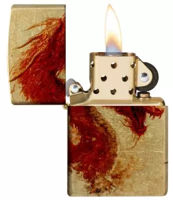 Produktbild: Zippo Drache und Samurai Fusion Feuerzeug offen