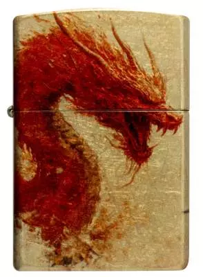Produktbild: Zippo Drache und Samurai Fusion Feuerzeug vorne