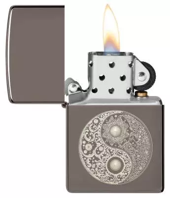 Produktbild: Zippo Noble Yin-Yang Black Ice offen