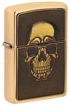 Produktbild: Zippo Embossed Skull Messing Feuerzeug 2008094
