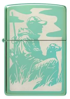 Produktbild: Zippo 60007663 Duck Hunting Entenjäger High Polish Green Laser Engrave Frontansicht