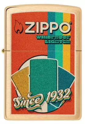 Produktbild: Zippo Retro Farbmuster Messing Feuerzeug vorne