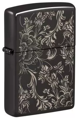 Produktbild: Zippo Filigree Blumenranken schwarz glänzend Feuerzeug 60007591