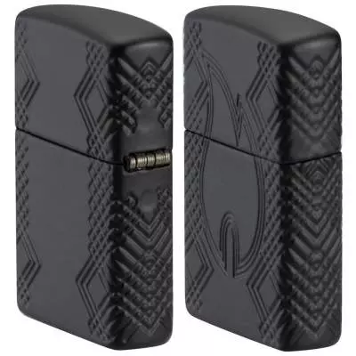 Produktbild: Zippo Flame Armor Case schwarz matt Feuerzeug seitlich