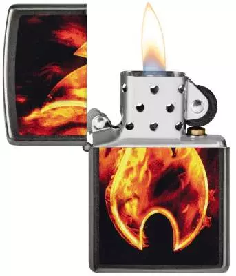 Produktbild: Zippo Flame Grey Feuerzeug offen