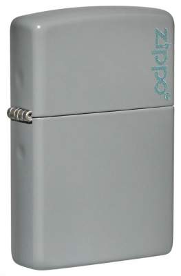 Produktbild: Zippo Flat Gray Basismodell grau mit Logo Feuerzeug