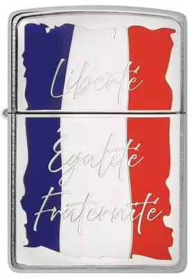 Produktbild: Zippo French Motto Chrom Emblem Feuerzeug vorne