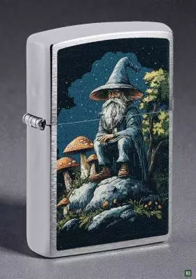 Produktbild: Zippo Märchen Gartenzwerg Chrom gebürstet Feuerzeug Szene