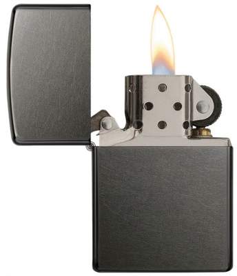 Produktbild: Zippo Gray Dusk Basismodell grau Feuerzeug offen