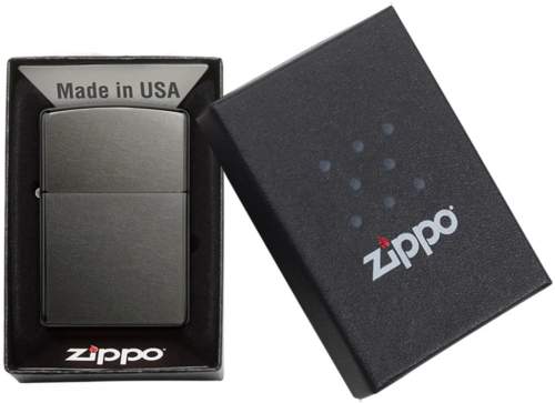 Produktbild: Zippo Gray Dusk Basismodell grau Feuerzeug Verpackung