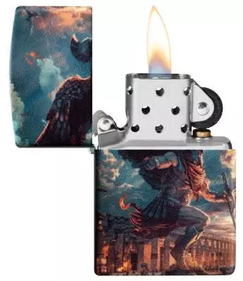 Produktbild: Zippo Greek Myths rundherum bedruckt Feuerzeug offen