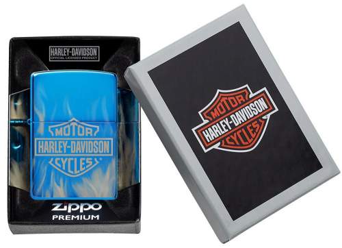 Produktbild: Zippo Harley Davidson high polished blue Feuerzeug Verpackung