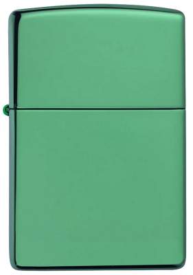 Produktbild: Zippo High Polish Green Basismodell Chameleon grün Feuerzeug vorne