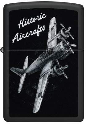 Produktbild: Zippo Historic Aircrafts schwarz matt Feuerzeug vorne