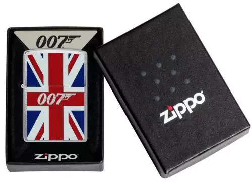 Produktbild: Zippo James Bond 007 Union Jack Chrom gebürstet Verpackung