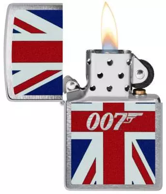 Produktbild: Zippo James Bond 007 Union Jack Chrom gebürstet 60007546 offen