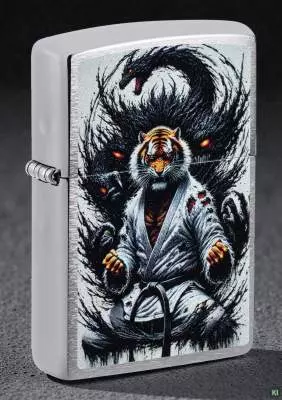 Produktbild: Zippo Karate-Tiger chrom gebürstet Feuerzeug Szene