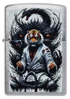 Produktbild: Zippo Karate-Tiger chrom gebürstet Feuerzeug vorne