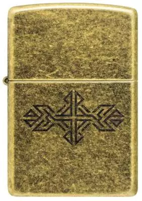 Produktbild: Zippo Medieval Pattern Messing Antik graviert vorne