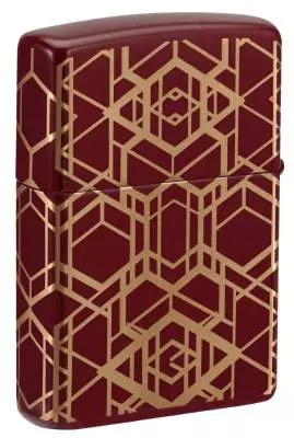 Produktbild: Zippo Merlot Laserlinien Grid PatternFeuerzeug hinten seitlich