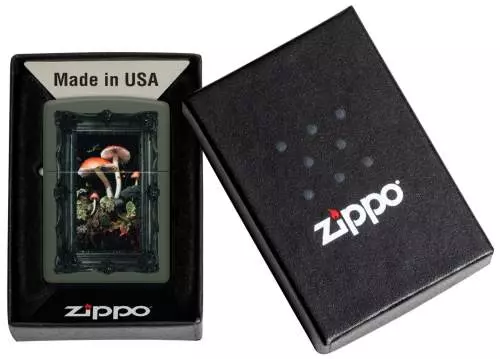 Produktbild: Zippo Mushroom Picture Green Matte Feuerzeug Verpackung