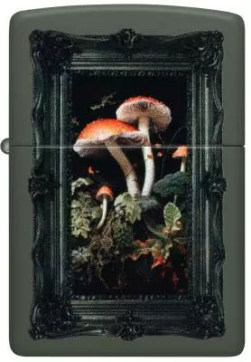 Produktbild: Zippo Mushroom Picture Green Matte Feuerzeug vorne