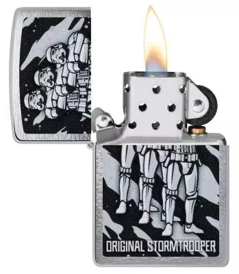 Produktbild: Zippo Original Stormtrooper Squad Chrom gebürstet Feuerzeug offen