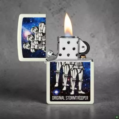Produktbild: Zippo Original Stormtrooper Squad weiss Glow in the Dark Szene