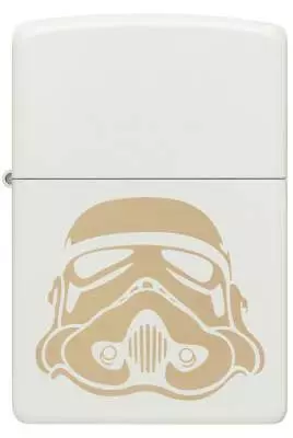 Produktbild: Zippo Original Stormtrooper Helmet Design weiß matt Feuerzeug vorne