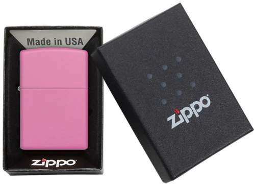 Produktbild: Zippo Pink Matte Basismodell pink matt Feuerzeug Verpackung